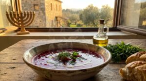 Image illustrating:Vegan Borscht: A Heartwarming Israeli Favorite