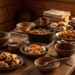 A table filled with traditional Ashkenazi dishes, showcasing rich flavors and heritage.