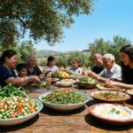 A vibrant bowl of fresh Israeli salad with tomatoes and cucumbers