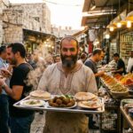 Assortment of Israeli food and beverages