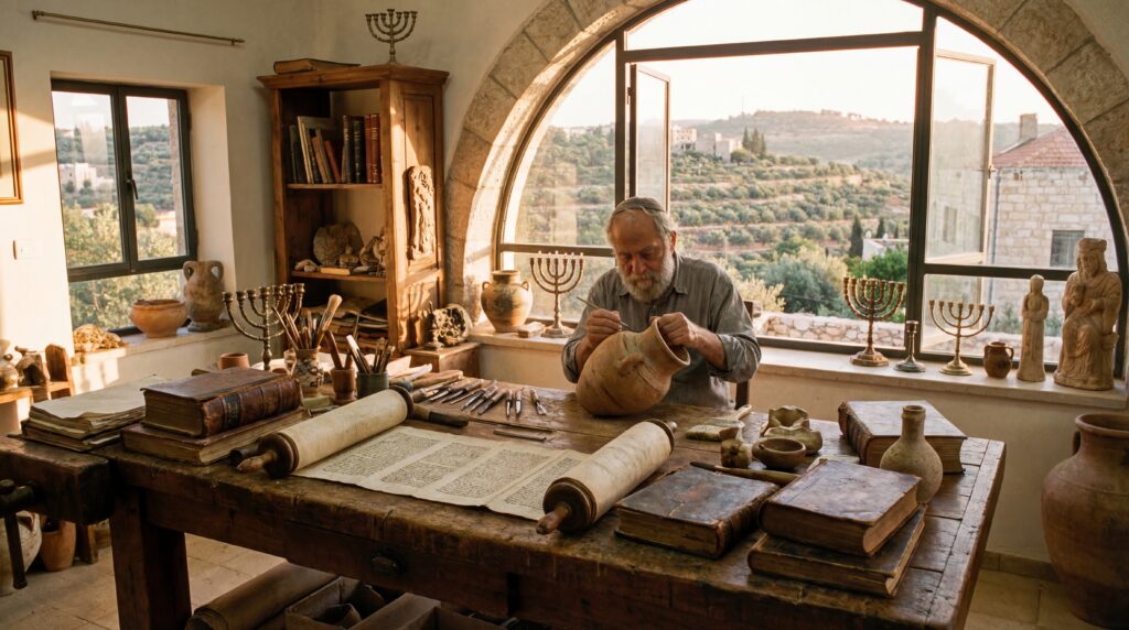 Open Hebrew book with traditional script