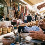 A collection of handcrafted Israeli products and crafts displayed elegantly