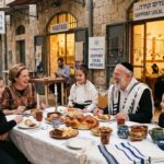 A gathering of people in a vibrant Jewish community setting
