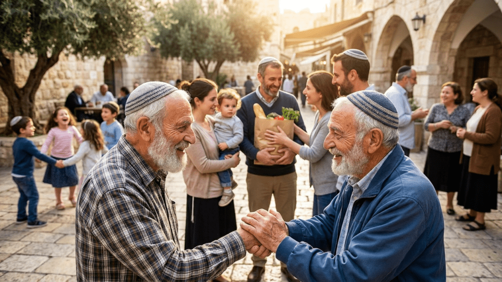 Jewish families supporting each other in Israel
