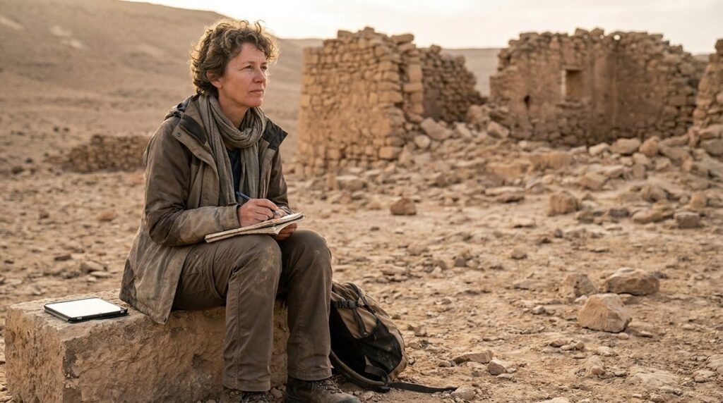 Israeli historian examines ancient ruins in Valley of Achor.