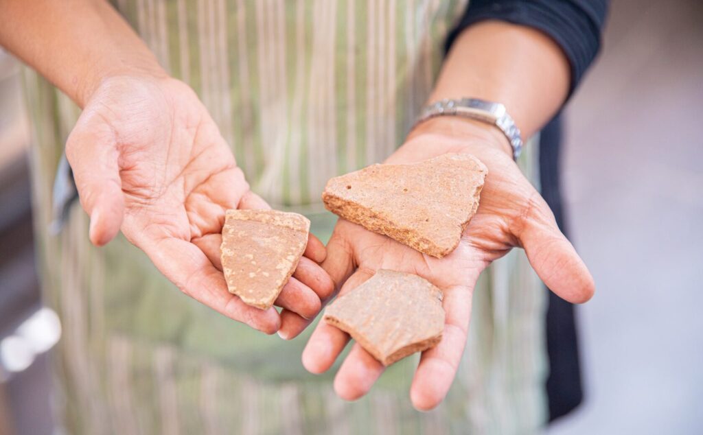 Batya Erdstein working at her pottery kiln in Samaria