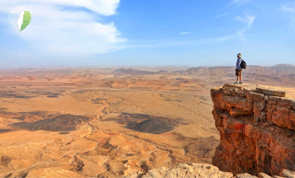 Vast Negev desert landscape under clear sky