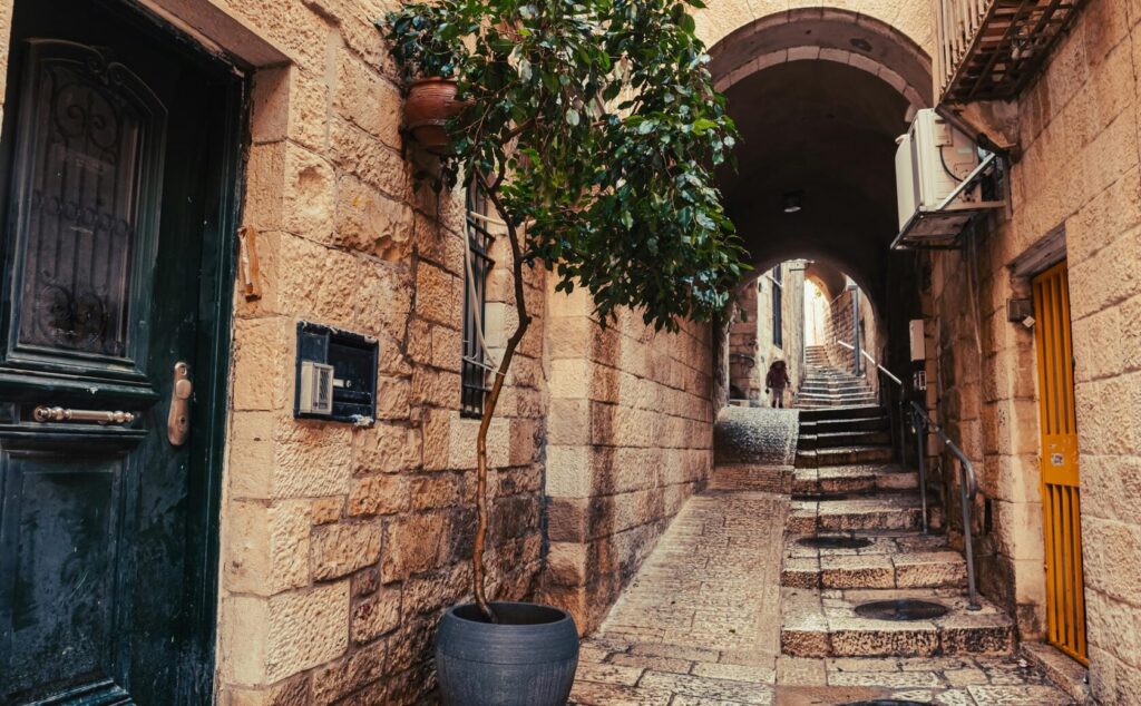 The historic Western Wall surrounded by visitors