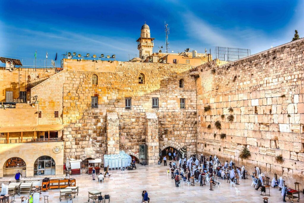 People praying at the Western Wall in Jerusalem