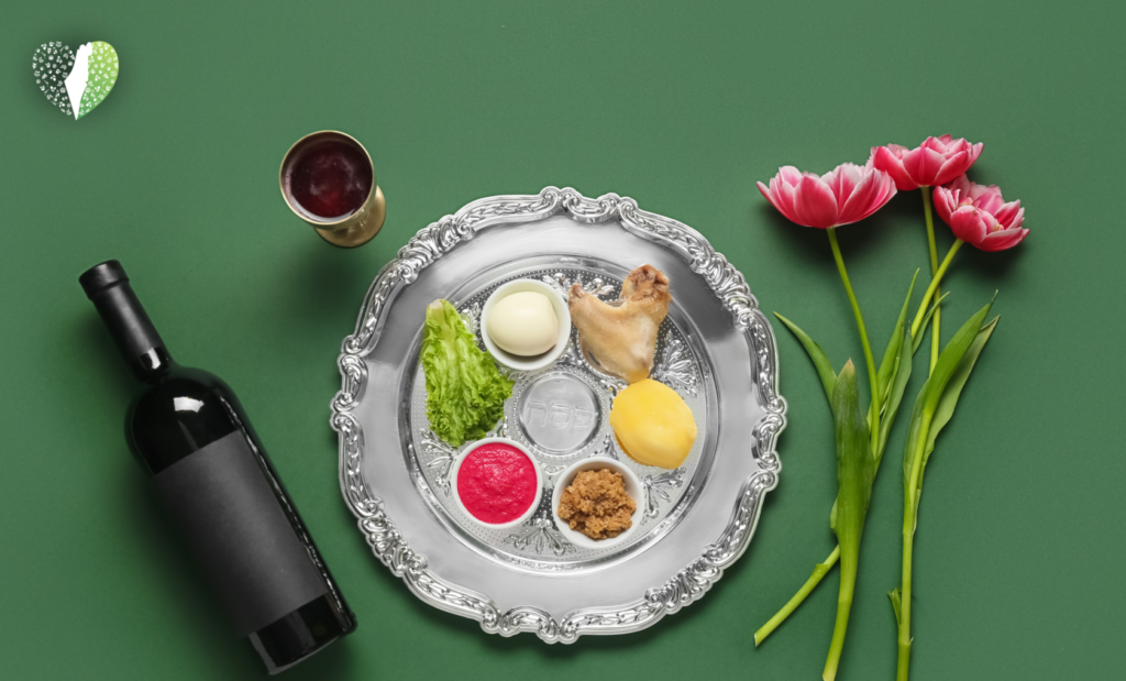 Supermarket shelves stocked with Passover products