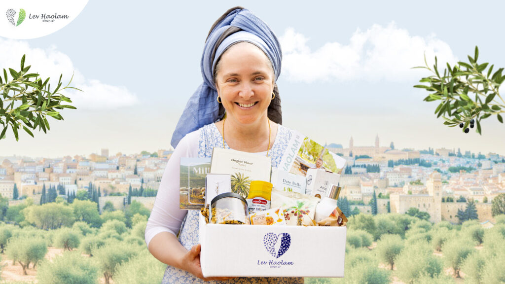 Handmade Israeli products displayed on a wooden table