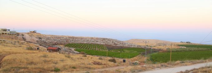 Panoramic view of mountain ranges under clear blue sky