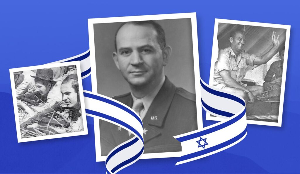 Mickey Marcus with Israeli soldiers during training