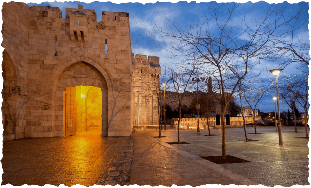 Ancient stone streets winding through Jerusalem
