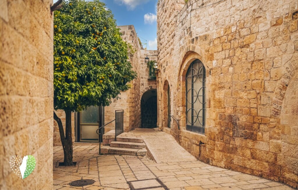 Ancient ruins in Biblical Israel landscape