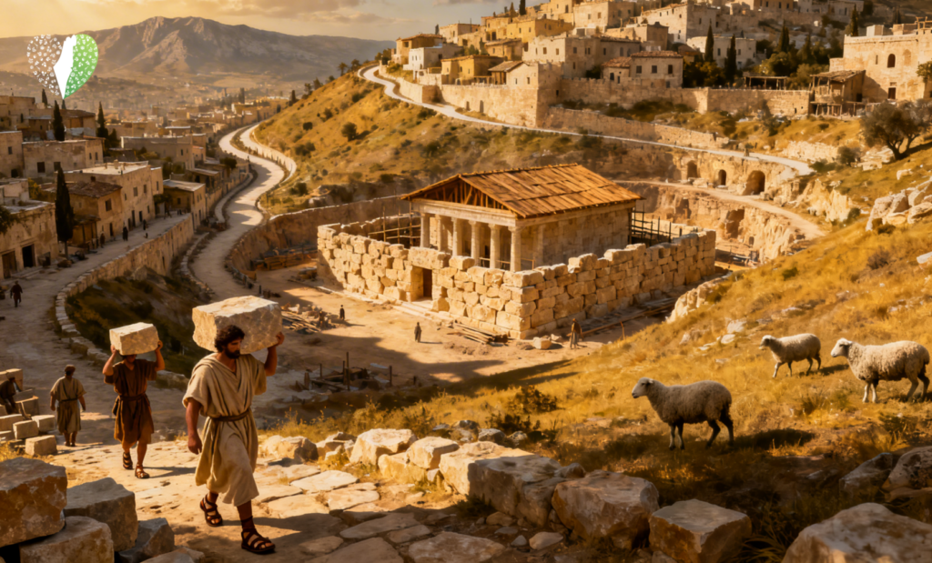 Bustling market in Jerusalem with diverse cultures