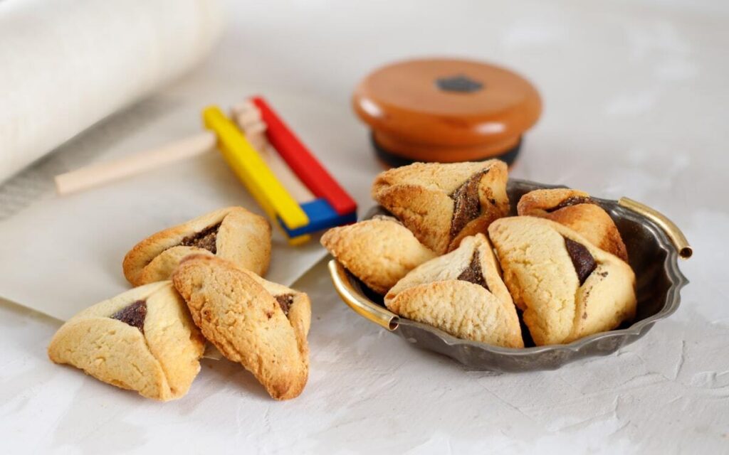 Assorted Hamantaschen with various sweet fillings