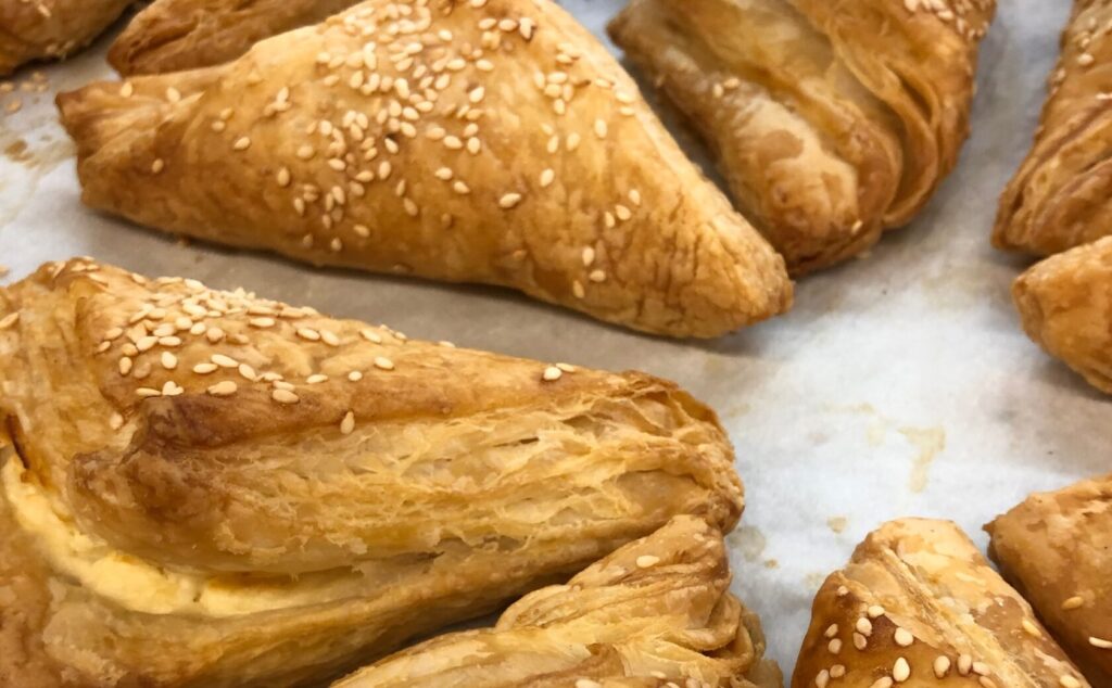 Borekas with spinach and cheese filling