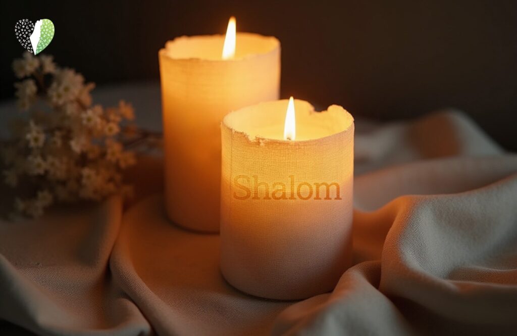 Candlestick with Hebrew letters engraved