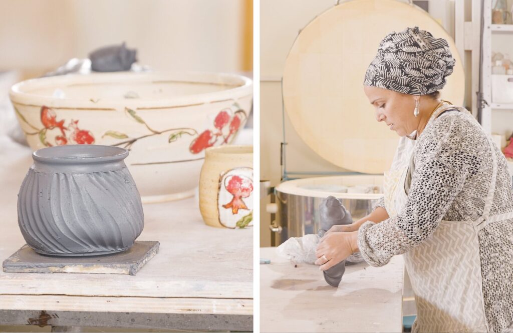 Olive bowl with traditional motifs