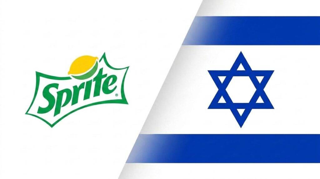 Sprite logo merged with the Israeli flag in a graphic layout.