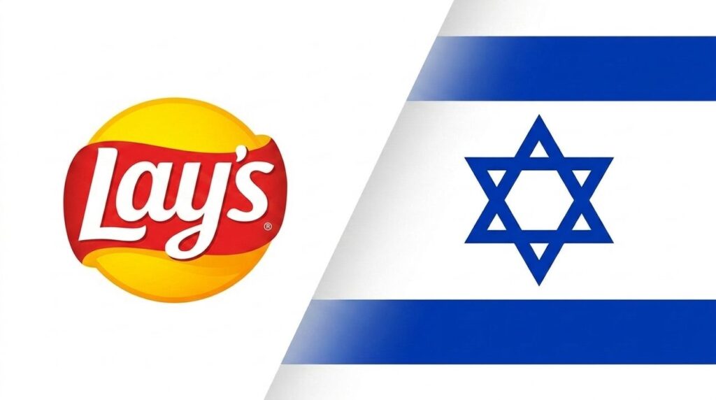 Lay's logo combined with the Israeli flag in a graphic.