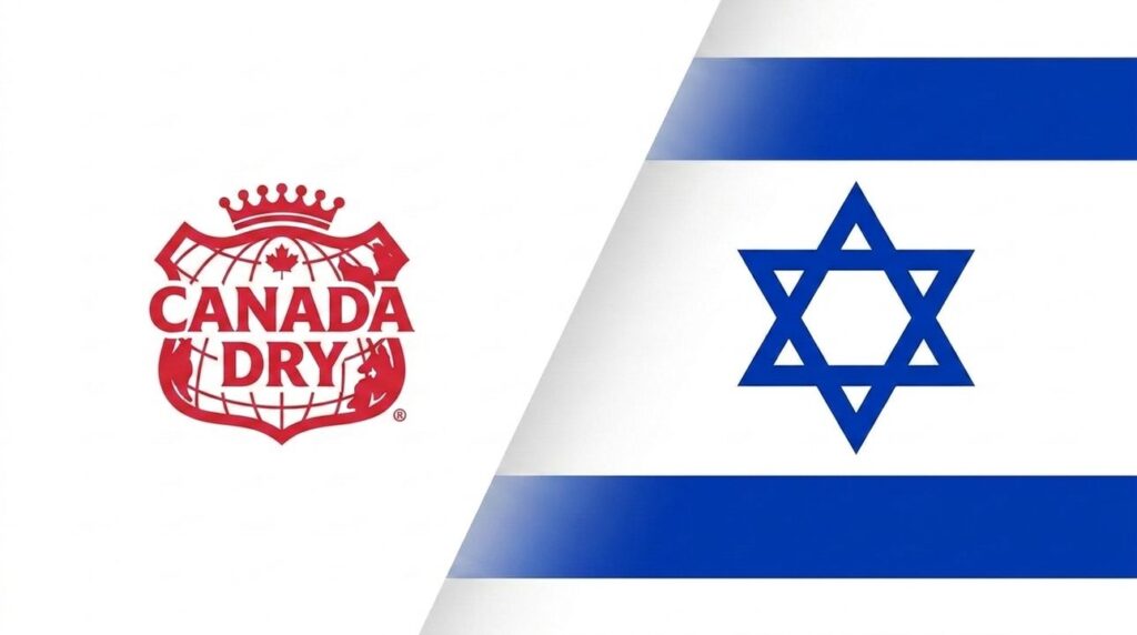 Canada Dry logo combined with Israeli flag in graphic layout.