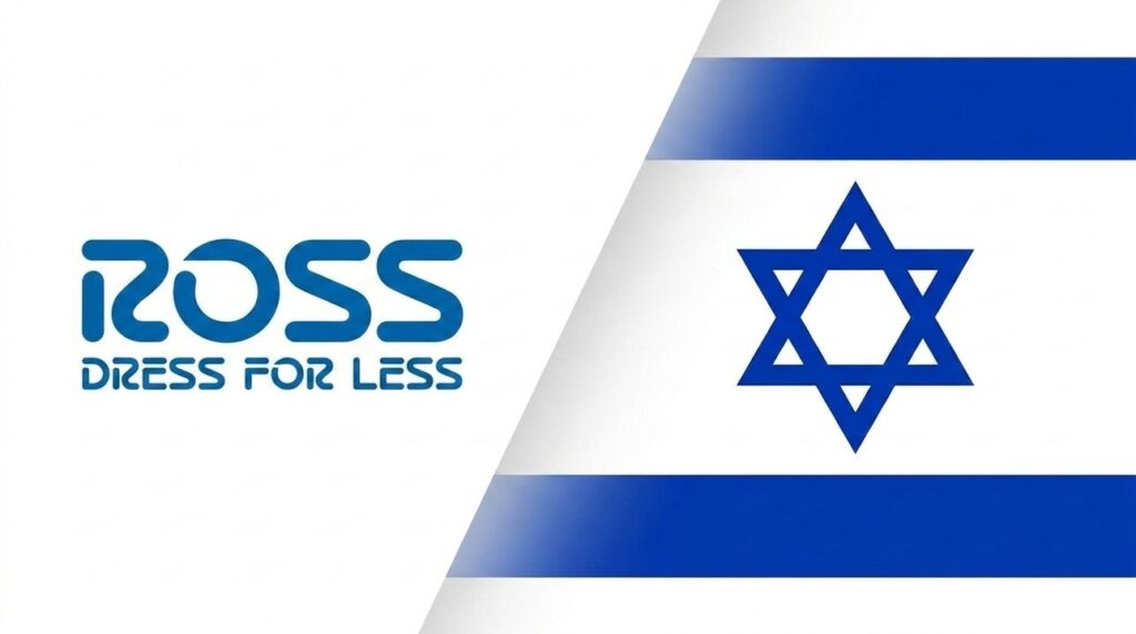 Ross Stores logo combined with the Israeli flag in graphic layout.