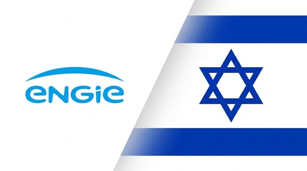 Engie brand logo with Israeli flag graphic layout.