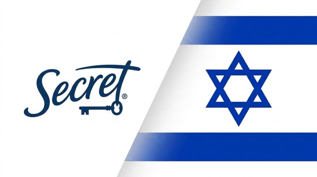 Brand cover featuring the word Secret and Israeli flag graphic.
