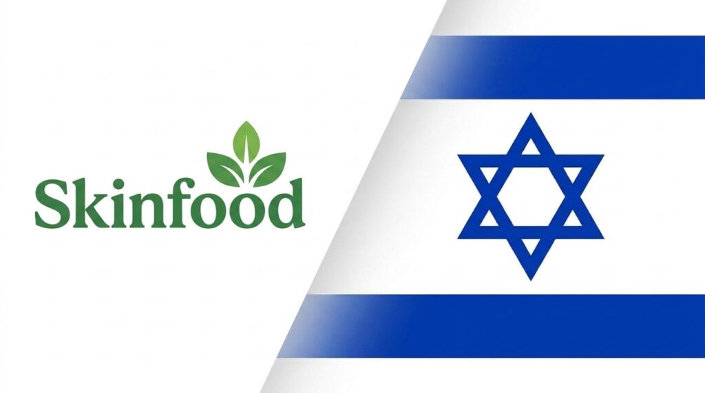 Brand cover showing Skinfood logo with Israeli flag graphic layout.
