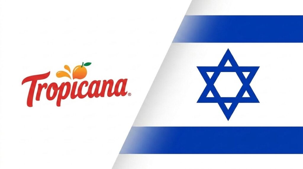 Brand cover featuring Tropicana logo beside an Israeli flag graphic.