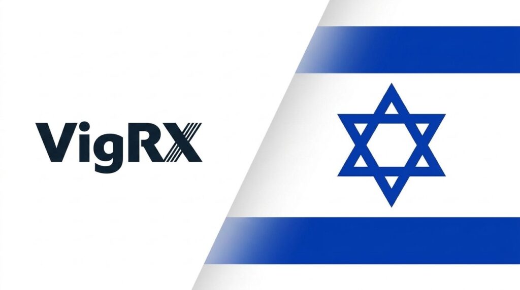 Brand cover showing VigRX logo and Israeli flag graphic layout.