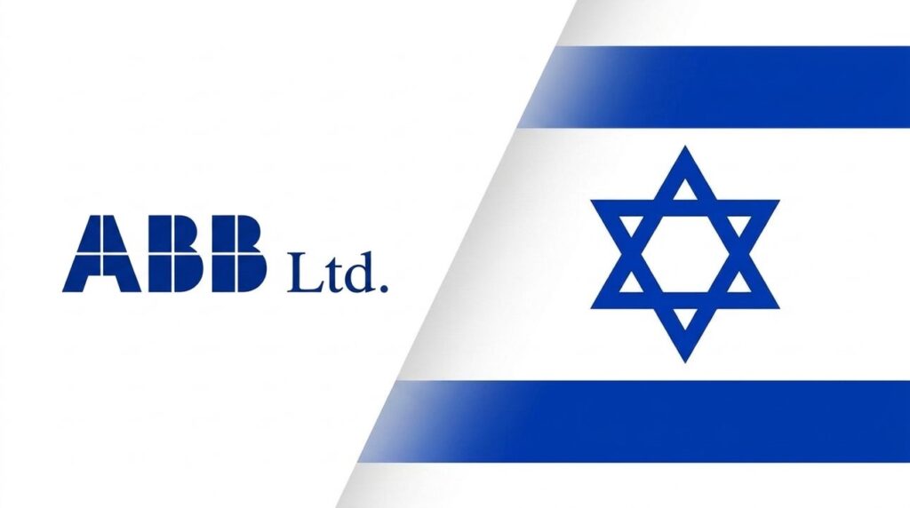 ABB Ltd logo and Israeli flag in a graphic layout.